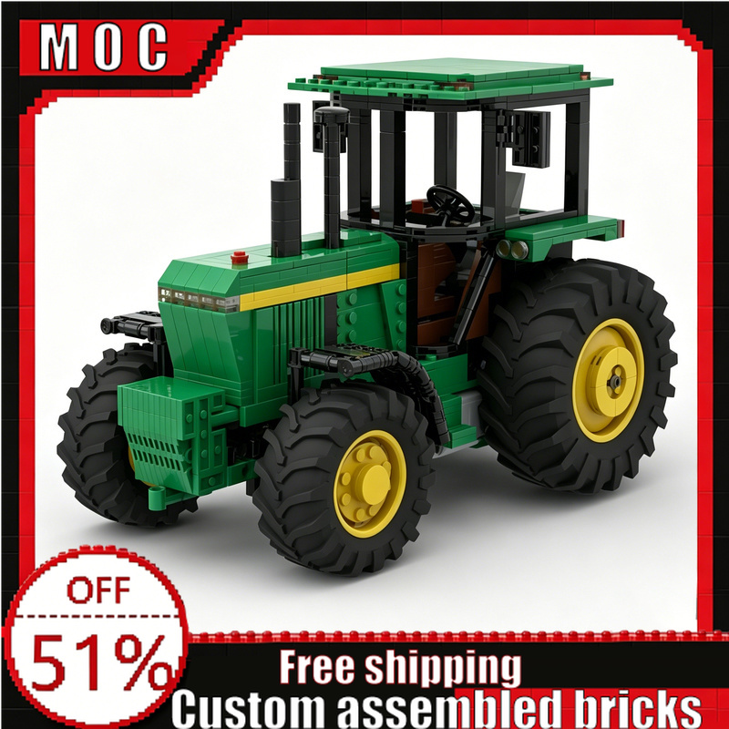 Agriculture Farming Education - 1048ピース ヴィンテージ農場農業トラクター 4450スタイル モデルビルディングブロック カスタムDIY教育組み立て玩具 誕生日プレゼント