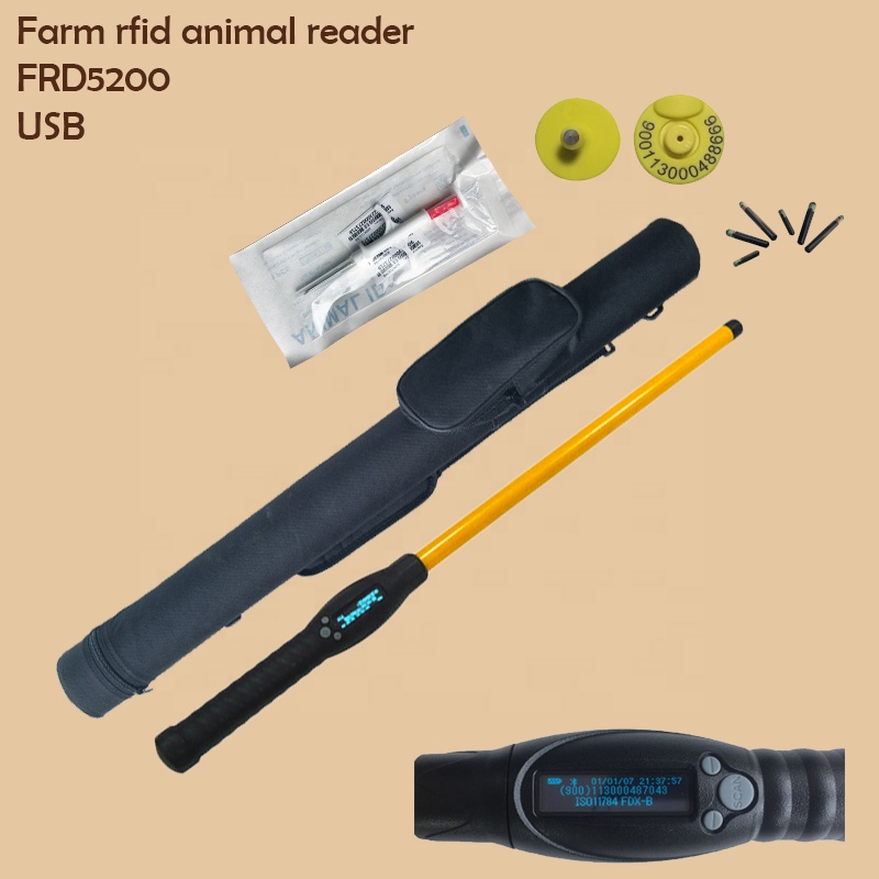 Livestock Ear Tag - FAREAD FRD5200 FDX-B HDX ABSマイクロチップUSB BTハンドヘルドスキャナー汎用家畜耳タグスティックリーダーOLEDスクリーンロング