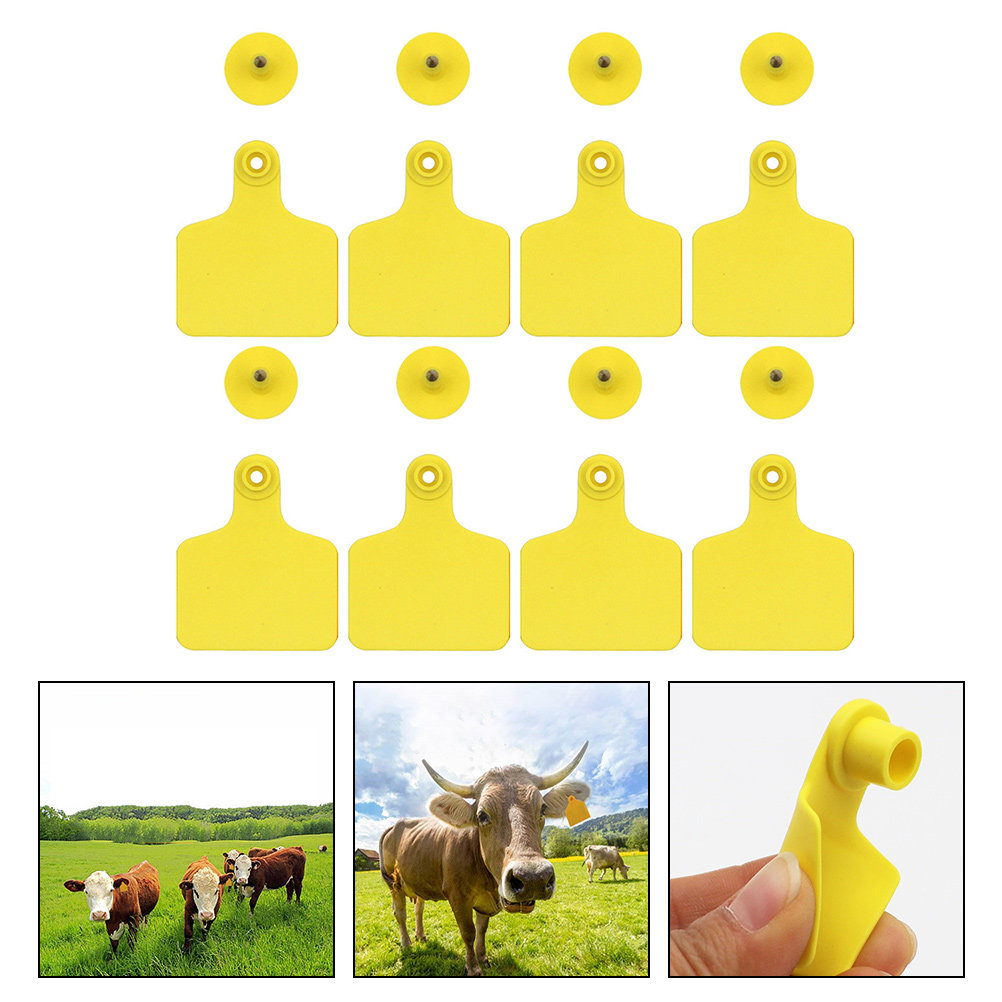 Livestock Ear Tag - 牛用耳タグ100個セット 無地プラスチック製耳タグ 家畜識別用 色褪せ防止 高耐久性 耐候性