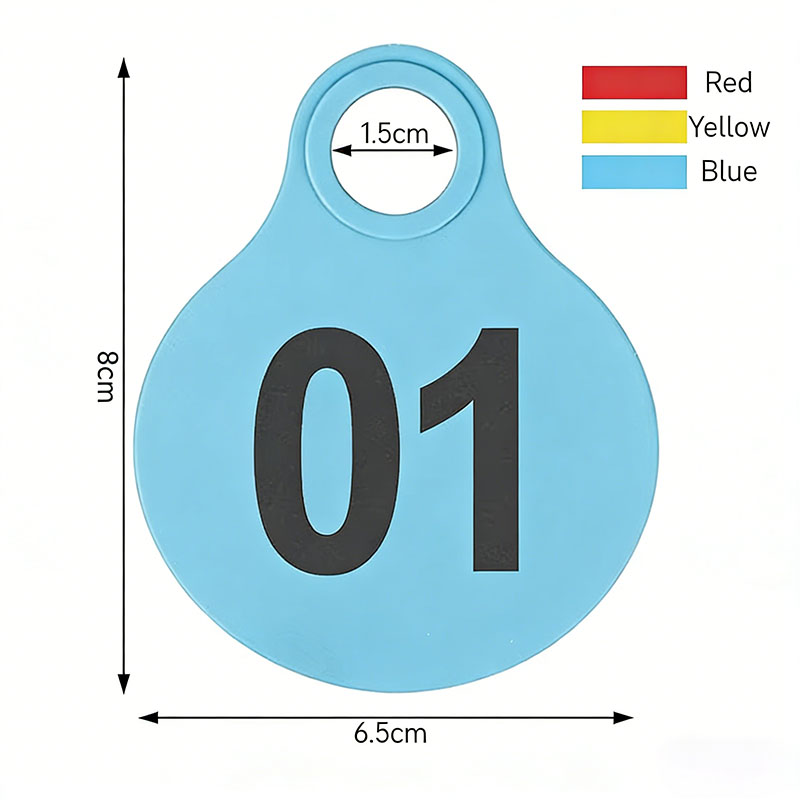 Livestock Ear Tag - 50個入り家畜用TPU牛耳標（文字入り/文字なし）牛豚羊用吊り下げタグ識別カード農場動物耳標