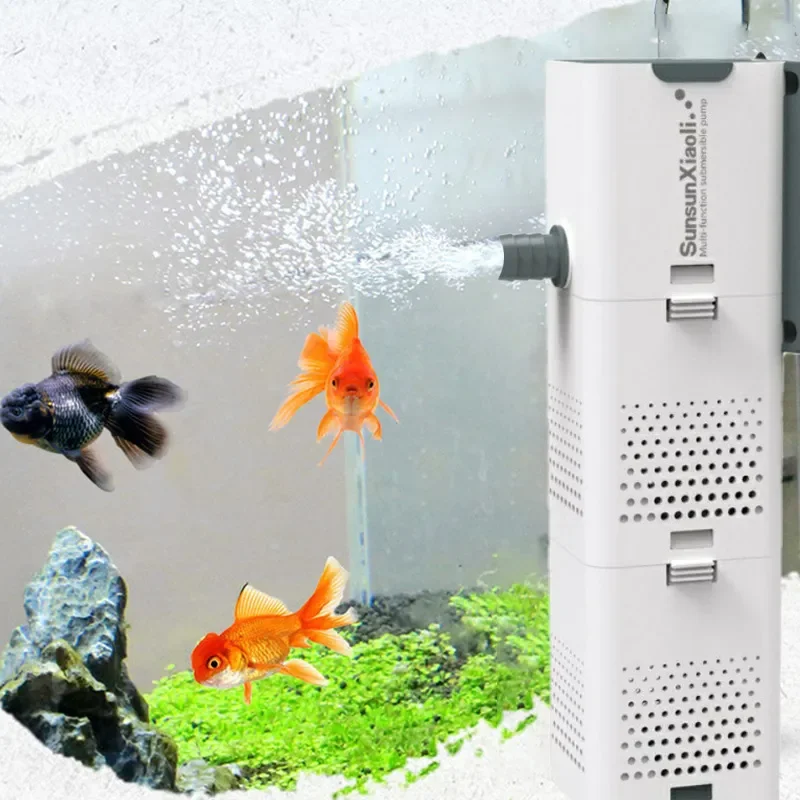 Fish Pond Aerator - 3 で 1 水族館フィルターポンプ水族館エアポンプウェーブポンプ水槽水中空気酸素内部ポンプ水族館パワーヘッドポンプ