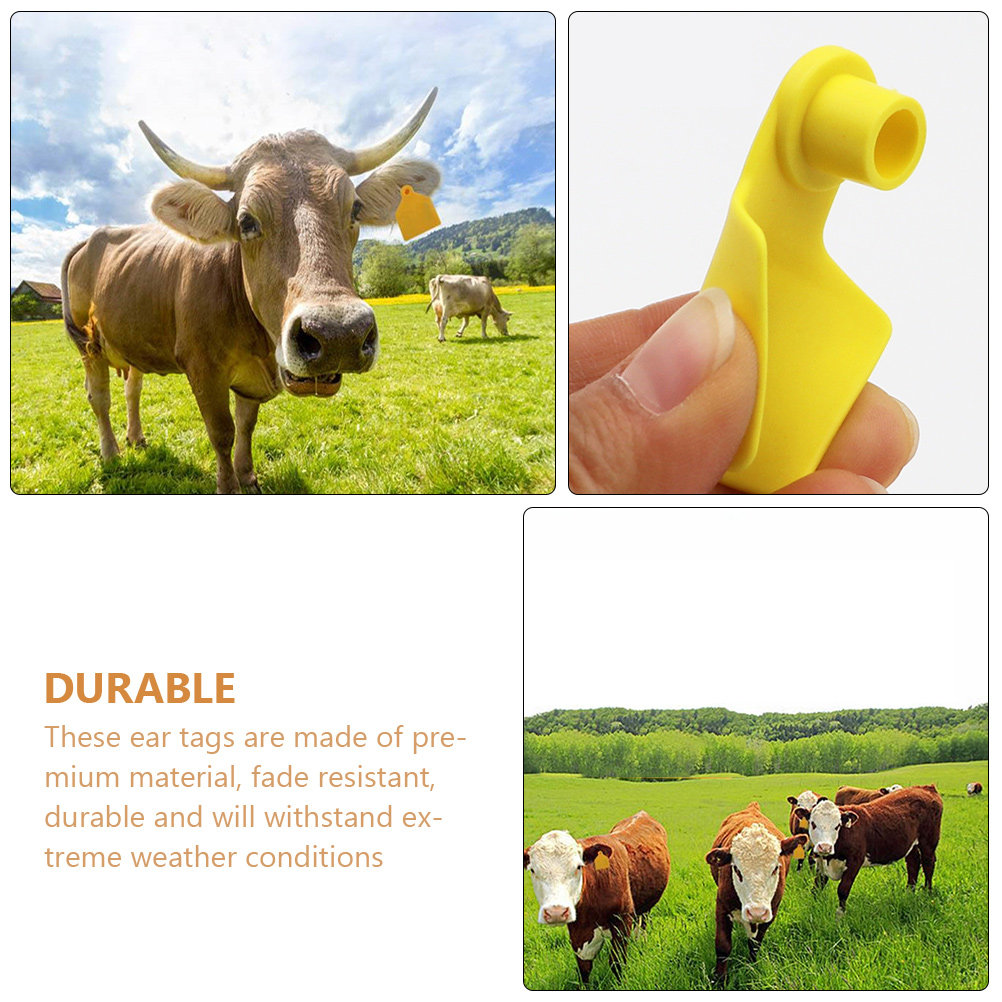 牛用耳タグ100個セット 無地プラスチック製耳タグ 家畜識別 - Livestock Ear Tag のレビューと価格