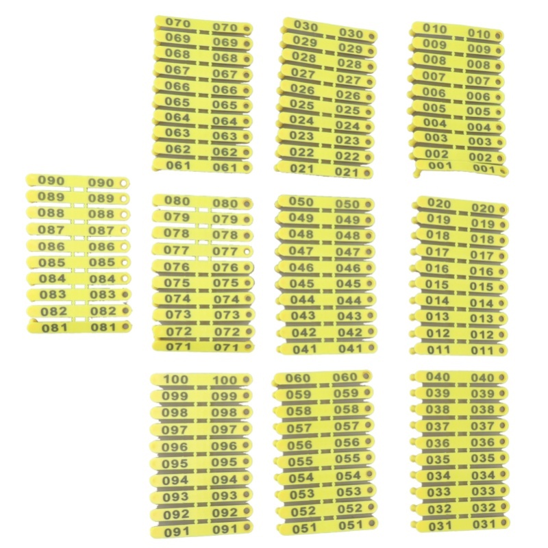 100個入り 001-100番 プラスチック製家畜タグ 色落 - Livestock Ear Tag のレビューと価格