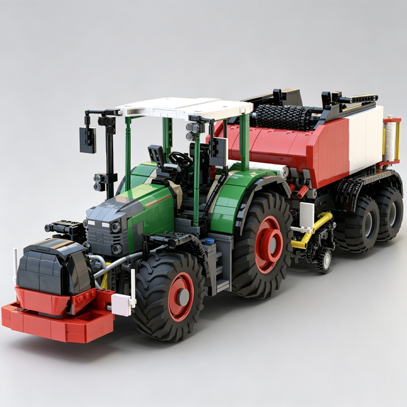 新しいグリーンファームトラクターと赤いベーラートレーラーMO - Agriculture Farming Education のレビューと価格